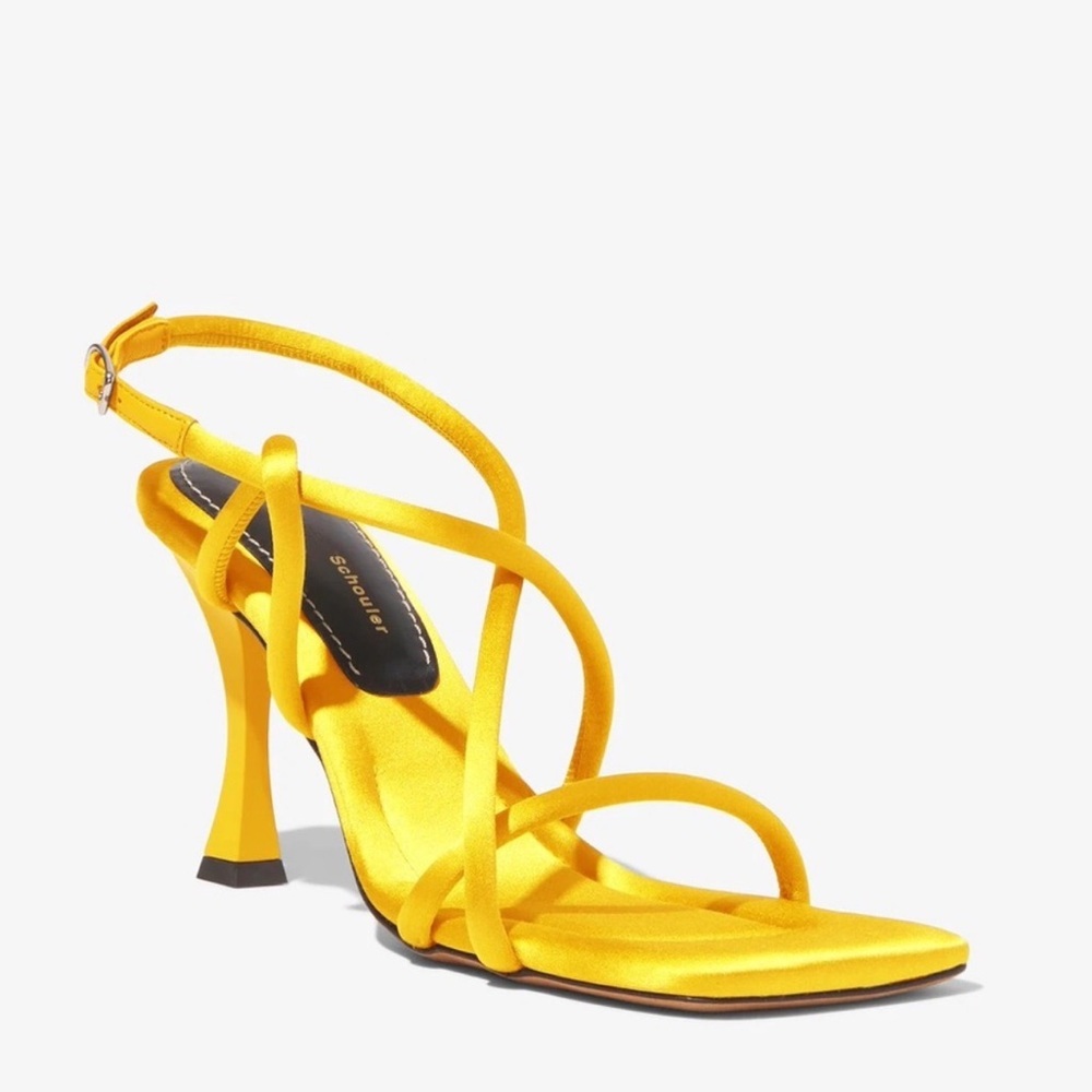 PROENZA SCHOULER YELLOW SATIN HEELS